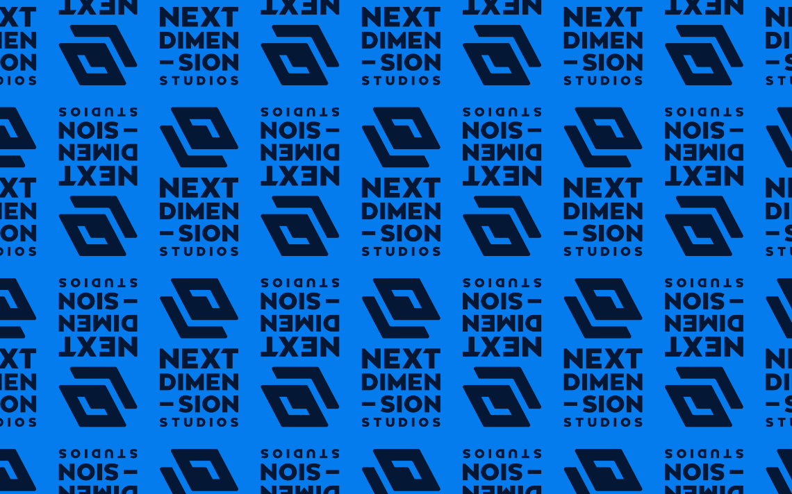 Brand pattern motif design for dynamic multimedia entertainment brand Next Dimension Studios by freelance graphic designer Rick Martin