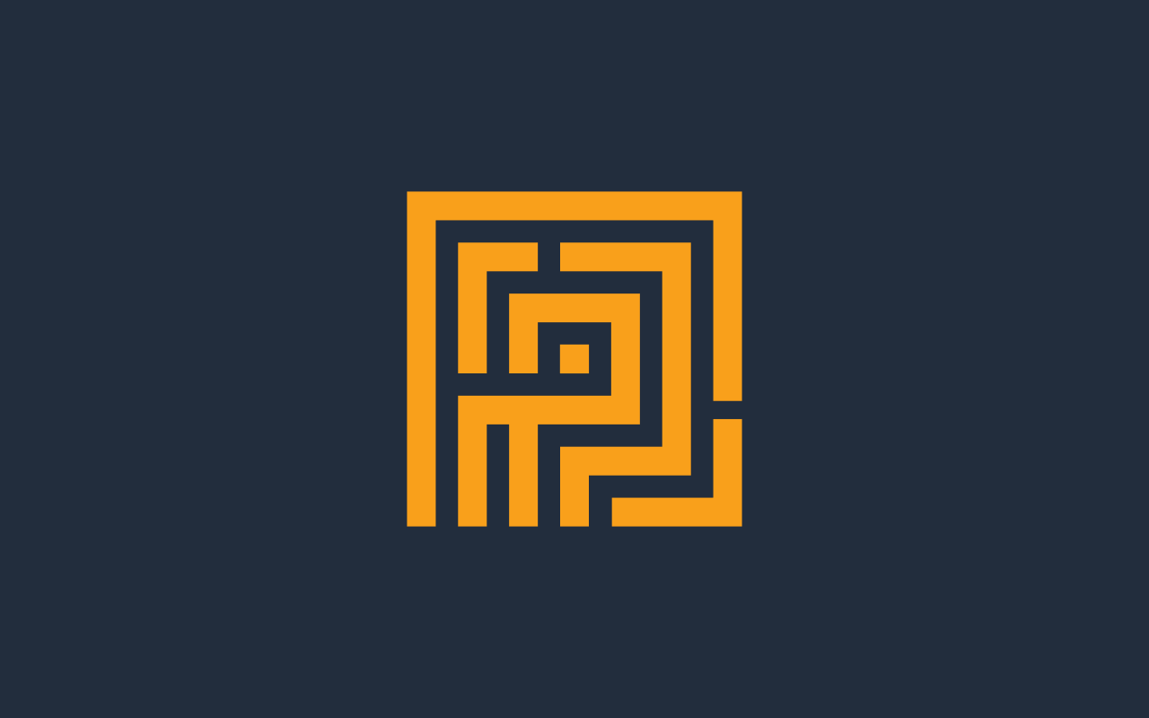 custom maze brand motif logo design for pathways business consulting firm by freelance logo designer Rick Martin