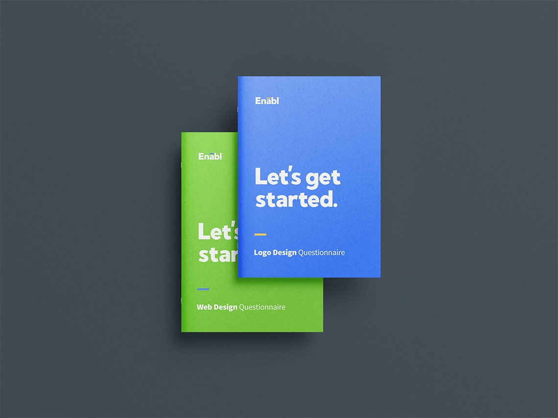 brand document design for creative design studio Enabl by graphic designer Rick Martin