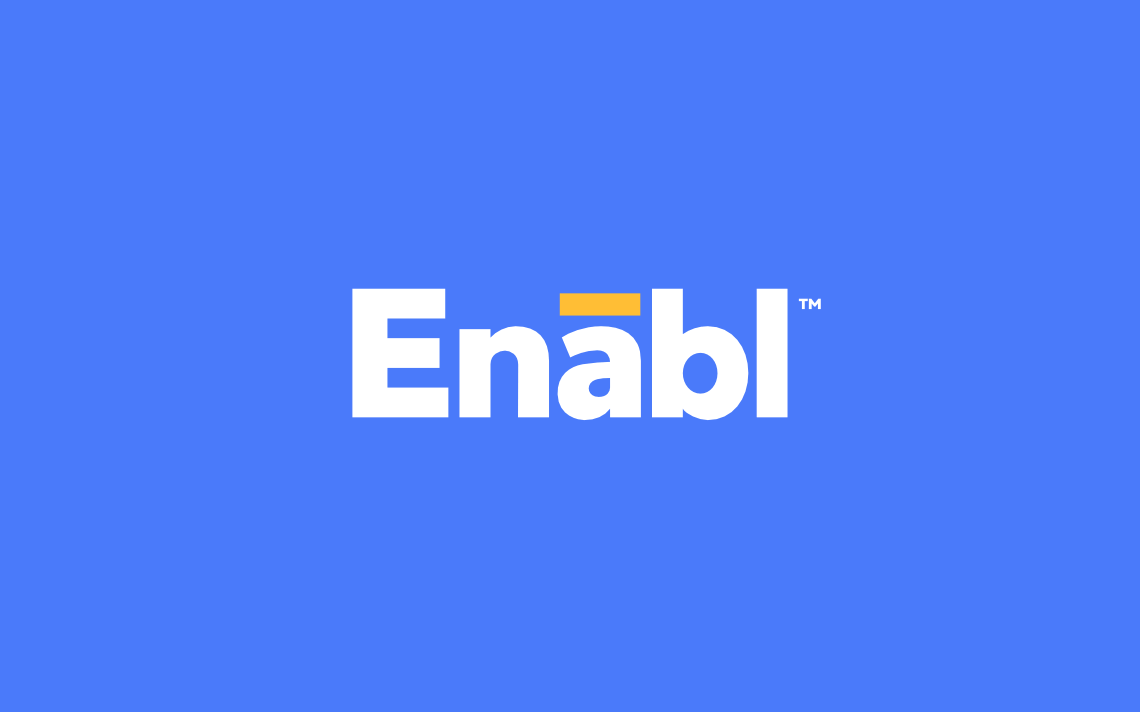 Bold professional word mark logo design for creative design studio Enabl by graphic designer Rick Martin