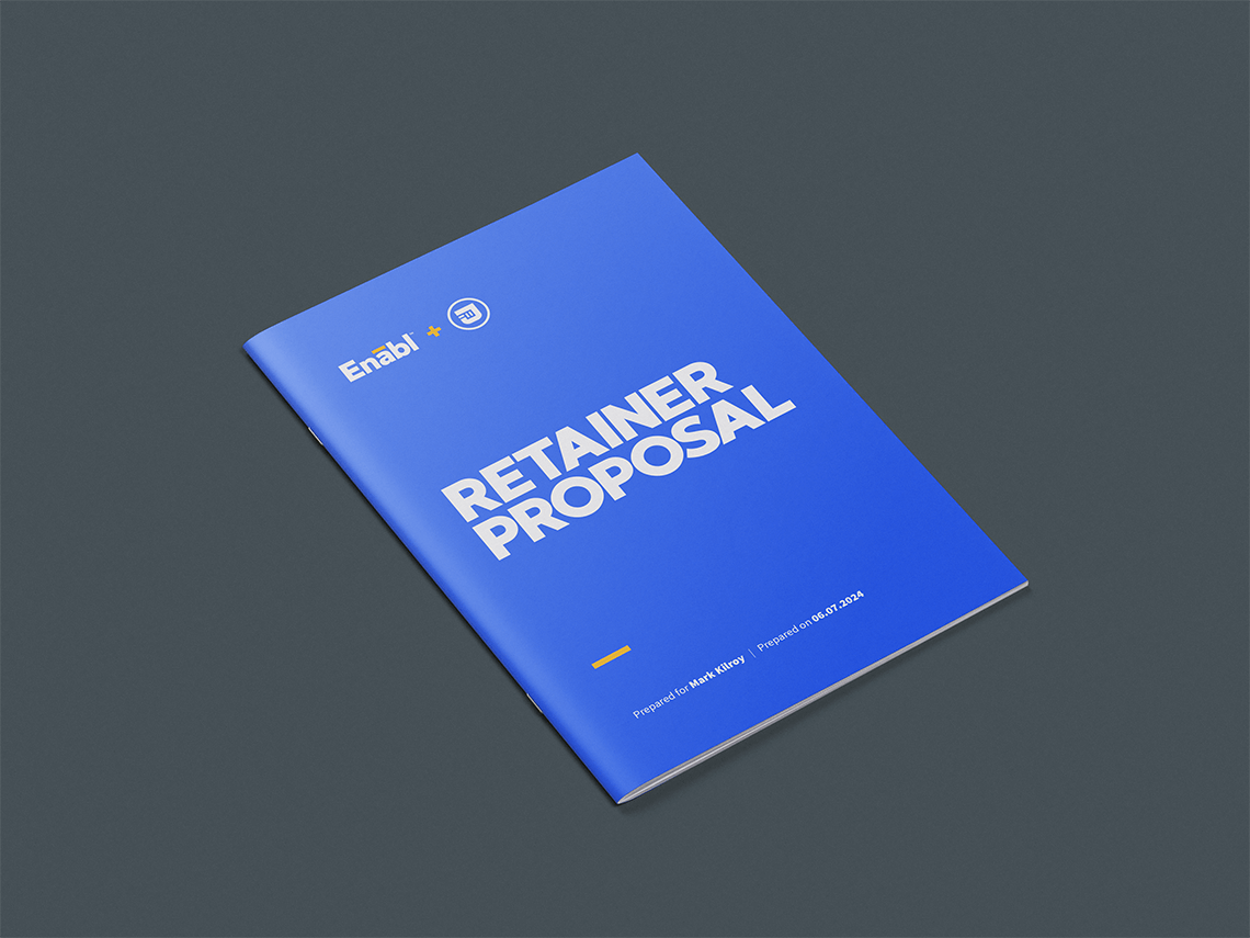 brand document proposal design for creative design studio Enabl by graphic designer Rick Martin