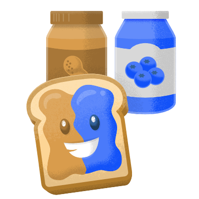 Custom brand illustration cooperative smiling pb&j icon design for creative design studio Enabl by graphic designer Rick Martin