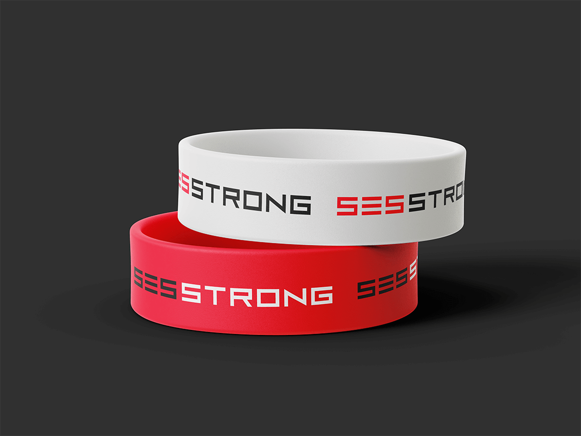 brand wristband swag merch design for premier athlete fitness and wellness personal trainer brand SES by freelance graphic designer Rick Martin