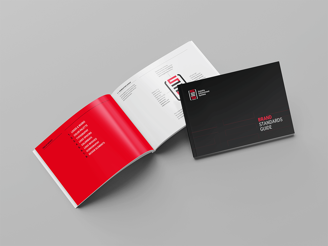 brand standards manual design for premier athlete fitness and wellness personal trainer brand SES by freelance graphic designer Rick Martin