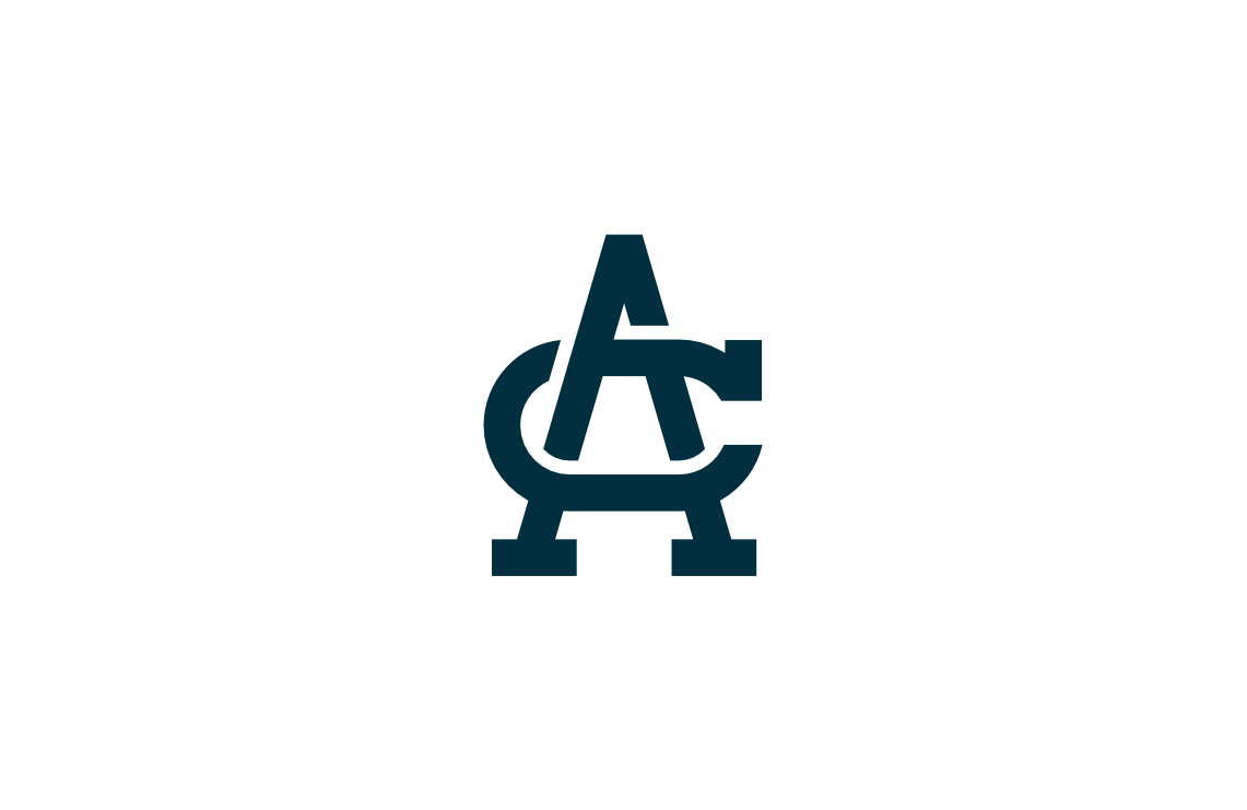 custom creative AC monogram brand mark logo design for sports betting and agency company by illustrator, artist and freelance graphic designer Rick Martin