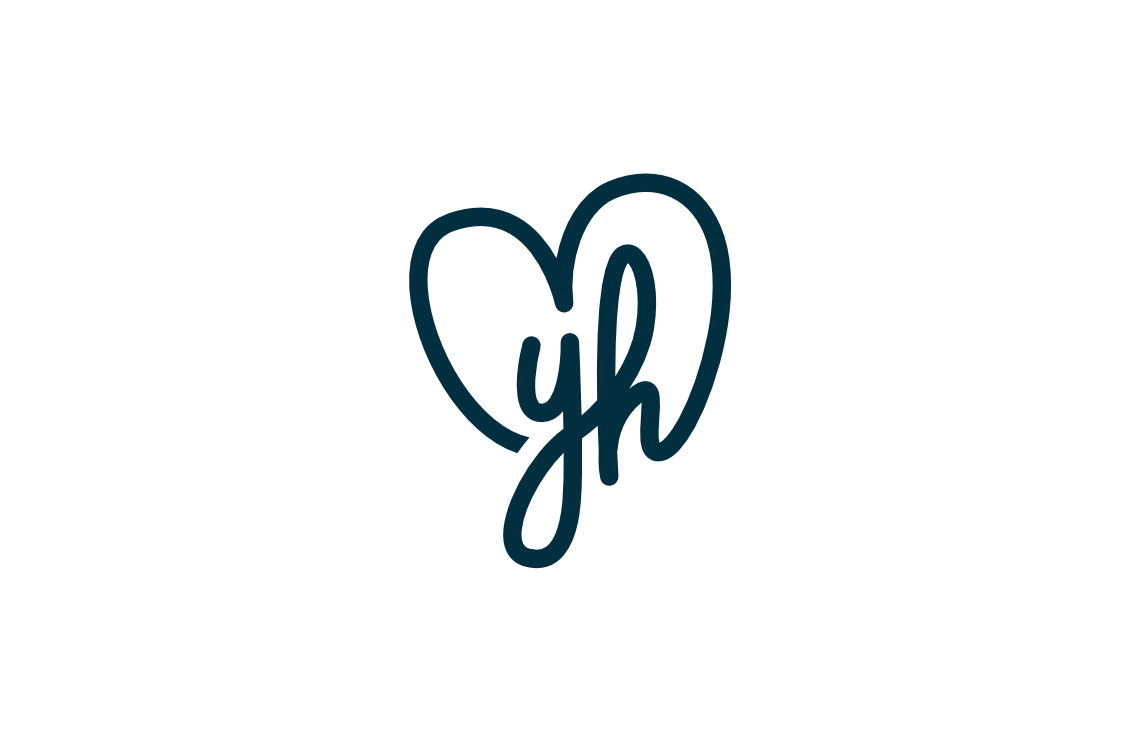 custom brand mark creative logo design for Younited hearts charity by illustrator, artist and freelance graphic designer Rick Martin