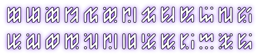 custom alien glyph font design for sci-fi comic book action figure brand MetaTravelers by graphic designer Rick Martin